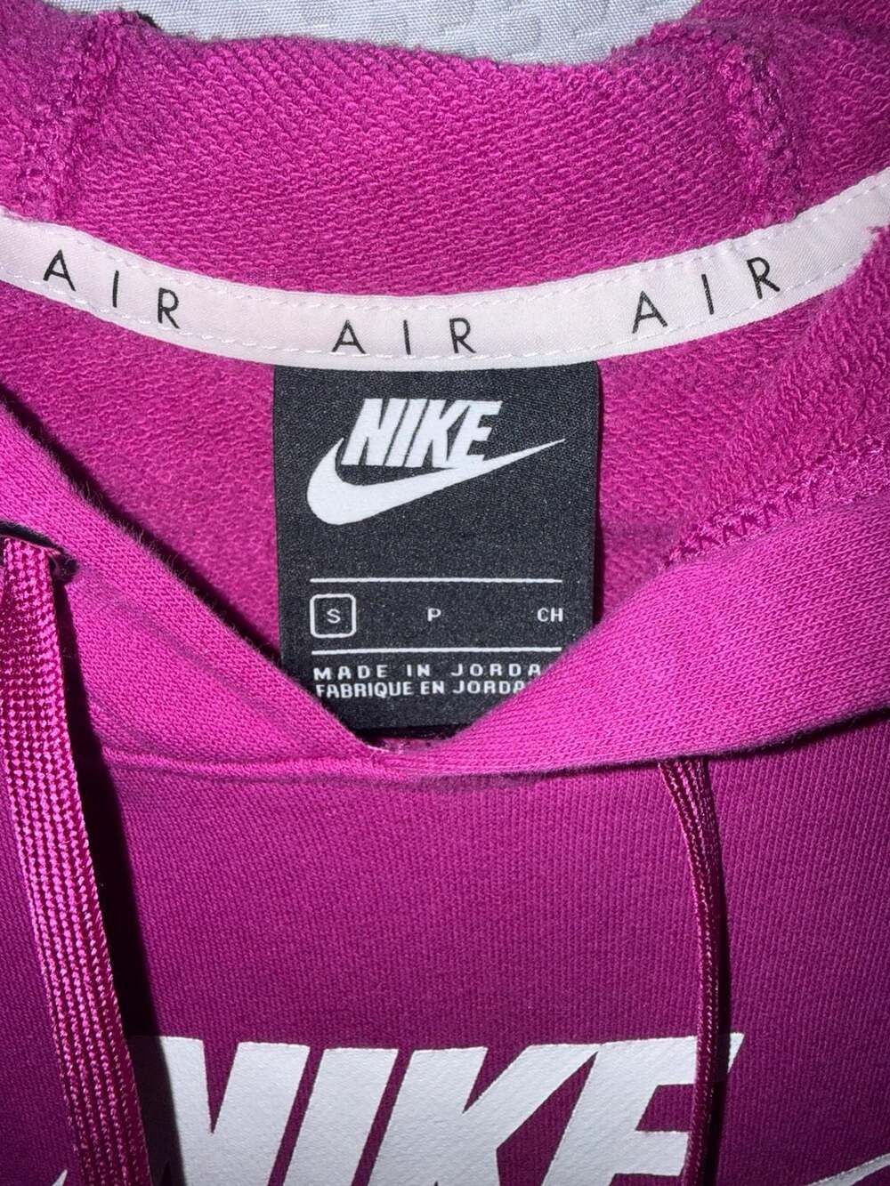 Nike Air Women's Cropped Pullover Hoodie Magenta Size Small - Picture 3 of 3
